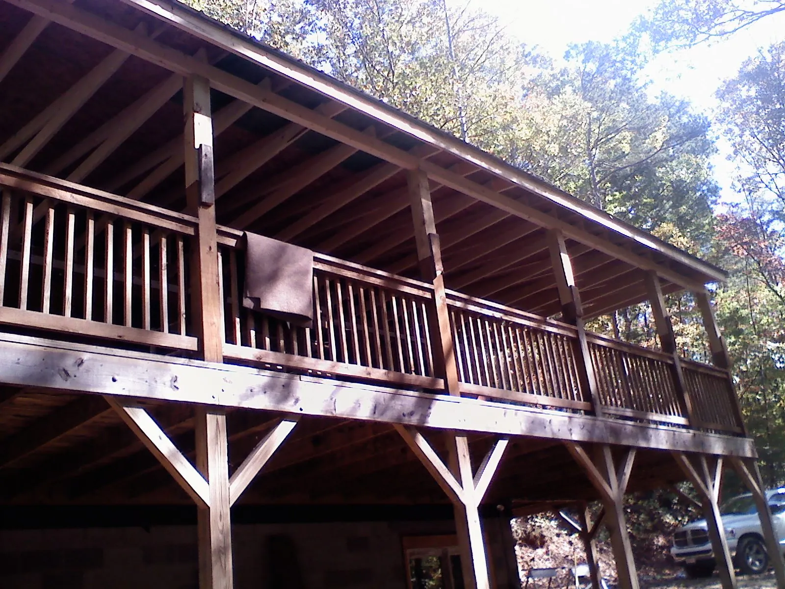 Timber framing under a new elevated porch and deck — Roof Leak Repair in Blue Jay by Roofing Brothers